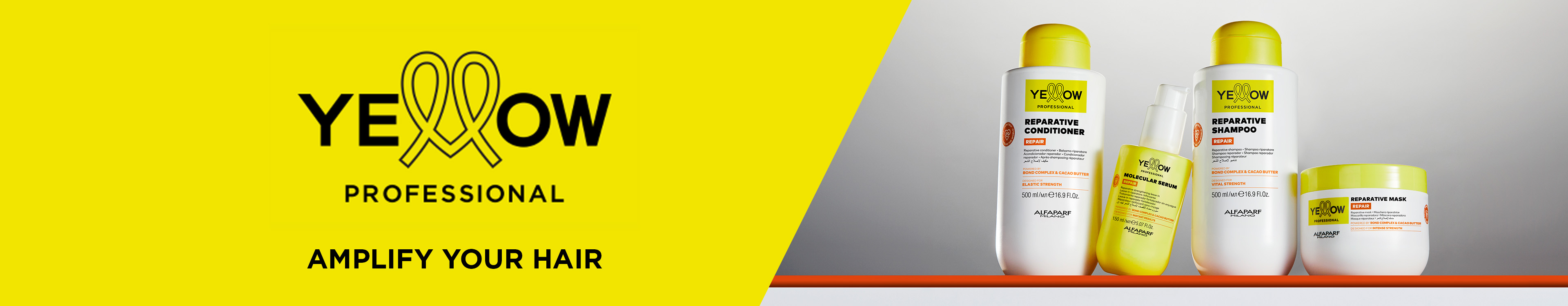 Yellow Professional hair care banner image